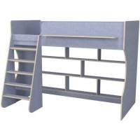 Кровать чердак Р432 Капризун 1 лен голубой с полками Кровать чердак Р432 Капризун 1 лен голубой с полками