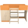 Кровать чердак Р441 Капризун 9 оранжевый со шкафом