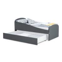 Детская мягкая кровать с ящиком Бельмарко Letmo графит велюр