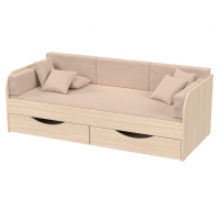 Одноярусная кровать Seven dreams Belden цвет дуб млечный с ящиками Одноярусная кровать Seven dreams Belden цвет дуб млечный с ящиками