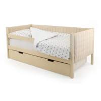 Детская кровать-тахта мягкая с бортиком и ящиками Бельмарко Svogen бежевый Детская кровать-тахта мягкая с бортиком и ящиками Бельмарко Svogen бежевый