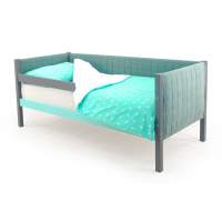 Детская кровать-тахта мягкая с бортиком Бельмарко Svogen графит-мятный Детская кровать-тахта мягкая с бортиком Бельмарко Svogen графит-мятный