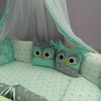 Комплект в кроватку Incanto 10 предметов Совята зеленый Комплект в кроватку Incanto 10 предметов Совята зеленый