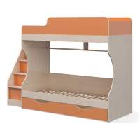 Кровать двухъярусная с ящиками Капризун 6 оранжевый Кровать двухъярусная с ящиками Капризун 6 оранжевый