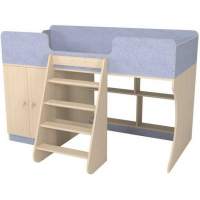 Кровать чердак Р441 Капризун 9 лен голубой со шкафом Кровать чердак Р441 Капризун 9 лен голубой со шкафом