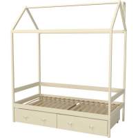 Кровать домик Капризун Р424 Э слоновая кость эмаль с ящиками Кровать домик Капризун Р424 Э слоновая кость эмаль с ящиками