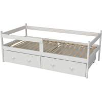 Кровать тахта Капризун Р425 белый с бортиком и ящиками Кровать тахта Капризун Р425 белый с бортиком и ящиками