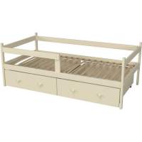 Кровать тахта Капризун Р425 слоновая кость эмаль с бортиком и ящиками Кровать тахта Капризун Р425 слоновая кость эмаль с бортиком и ящиками