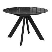 Стол DikLine SFC110 d1100 стекло Оптивайт Черный мрамор/подстолье черное/опоры черные