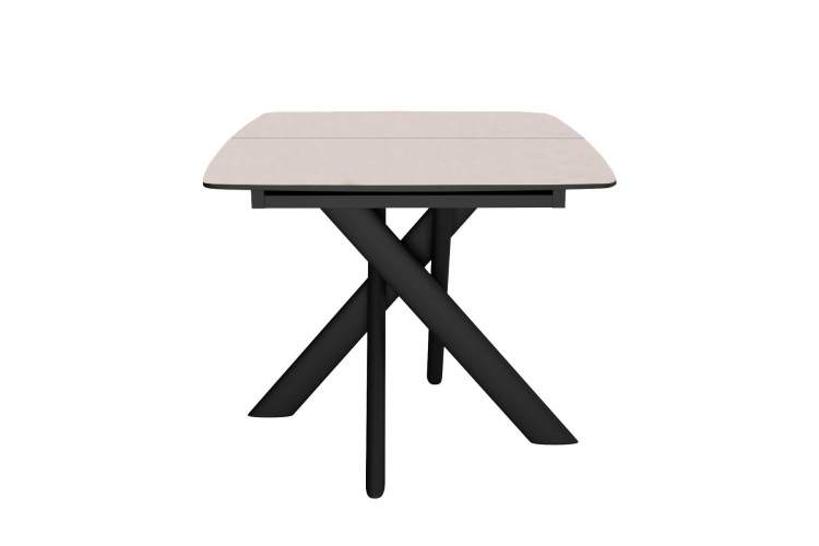 Стол DikLine DKB110, Керамика Krater Perla (бежевый матовый)/подстолье черное/опоры черные-3