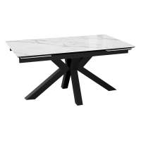 Стол DikLine SFE140 Керамика Tianshan White (белый полуглянец)/подстолье черное/опоры черные (2 уп.)