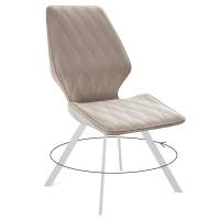 Стул DikLine 243 B03 BEIGE поворотный/ ножки белые