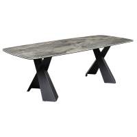 Стол DikLine KY220 керамика серый мрамор С20 глянец/опоры черные