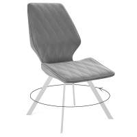 Стул DikLine 243 B22 GREY поворотный/ ножки белые