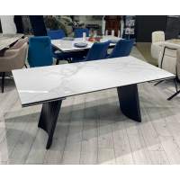 Стол DikLine KD180 керамика мрамор белый C39 глянец/опоры черные (2 уп) Стол DikLine KD180 керамика мрамор белый C39 глянец/опоры черные (2 уп)