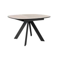 Стол DikLine BK100 Керамика Krater Perla (бежевый матовый)/подстолье черное/опоры черные Стол DikLine BK100 Керамика Krater Perla (бежевый матовый)/подстолье черное/опоры черные