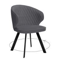 Стул DikLine 249 поворотный, B28 ANTRACITE, ножки черные