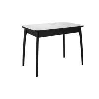 Стол DikLine MK40 Керамика Белый мрамор/подстолье черное/опоры черные
