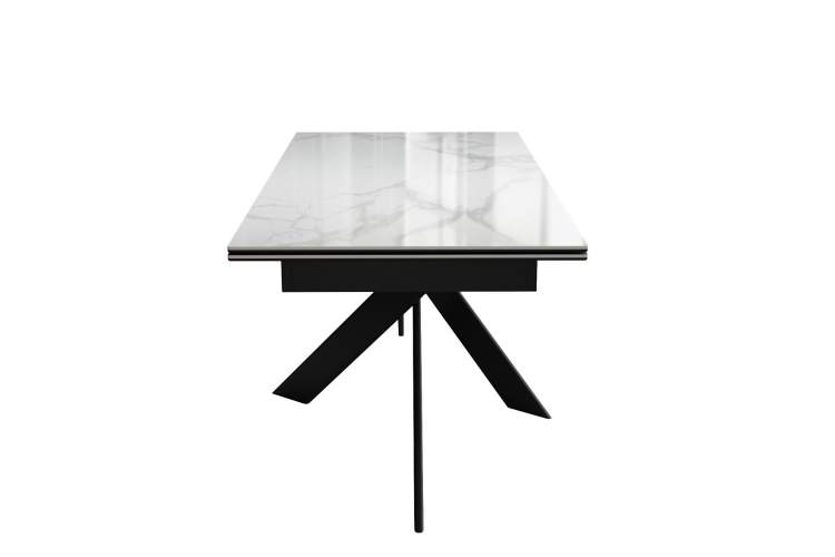 Стол DikLine EKX180, Керамика Белый глянец (К8/2), опоры черные (2 уп.)-4