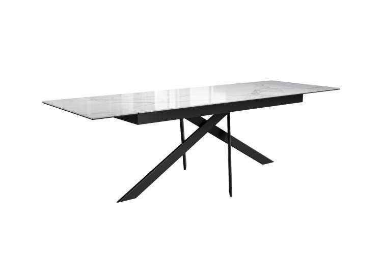 Стол DikLine EKX180, Керамика Белый глянец (К8/2), опоры черные (2 уп.)-1