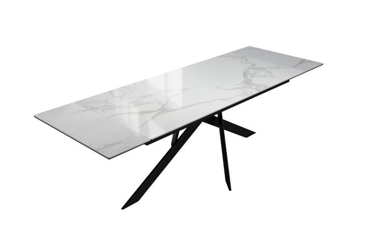 Стол DikLine EKX180, Керамика Белый глянец (К8/2), опоры черные (2 уп.)-7