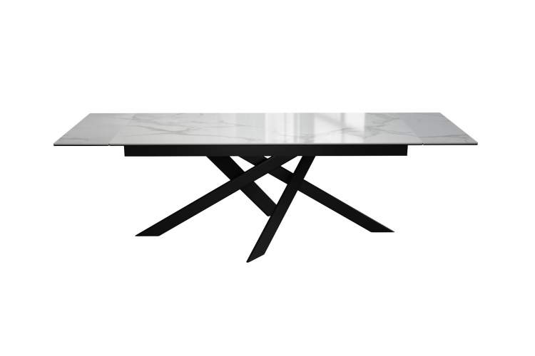 Стол DikLine EKX180, Керамика Белый глянец (К8/2), опоры черные (2 уп.)-2