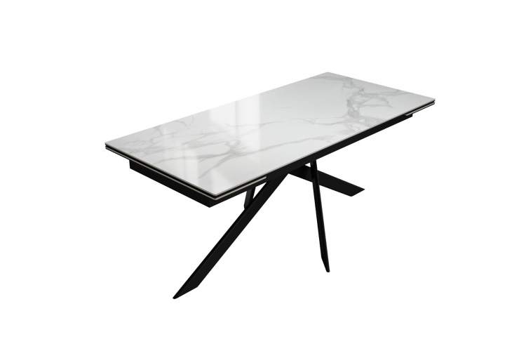 Стол DikLine EKX180, Керамика Белый глянец (К8/2), опоры черные (2 уп.)-6