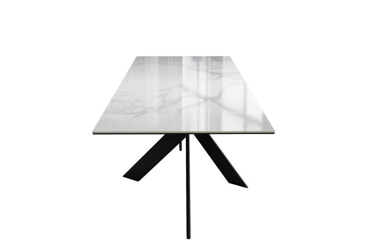 Стол DikLine EKX180, Керамика Белый глянец (К8/2), опоры черные (2 уп.)-3