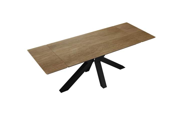 Стол DikLine SFE140 Керамика древесная OAKWOOD HONEY/подстолье черное/опоры черные (2 уп.)-4