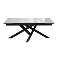 Стол DikLine EKX180, Керамика Белый глянец (К8/2), опоры черные (2 уп.)