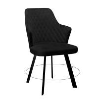 Стул DikLine 245 поворотный, К21 черный, ножки черные