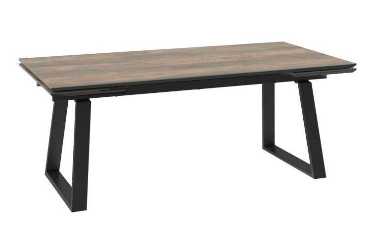 Стол DikLine AKZ200 Керамика древесный Plank BG 111/подстолье черное/опоры черные (2 уп.)