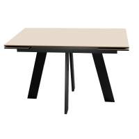 Стол DikLine SKM120 Керамика Krater Perla (бежевый матовый)/подстолье черное Стол DikLine SKM120 Керамика Krater Perla (бежевый матовый)/подстолье черное