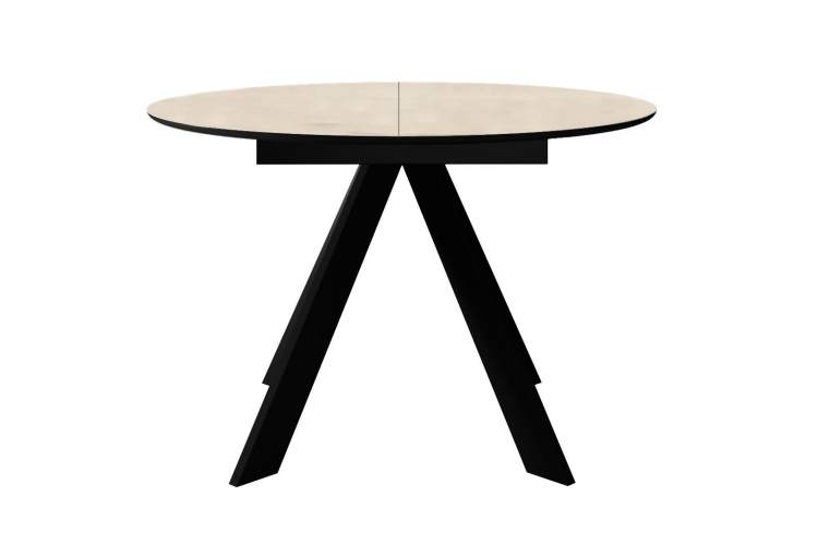 Стол DikLine SKC90 d900 Керамика Krater Perla (бежевый матовый)/подстолье черное/опоры черные-5