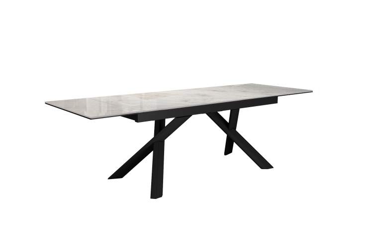 Стол DikLine DKX140 керамика Italian Grey (глянец серый), подстолье черное, опоры черные (2уп.)-1