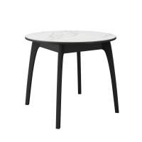 Стол DikLine MK46 Керамика Белый мрамор/подстолье черное/опоры черные