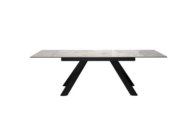 Стол DikLine DKX140 керамика Italian Grey (глянец серый), подстолье черное, опоры черные (2уп.)-2