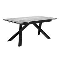 Стол DikLine KX160 мрамор C31 (керамика серая глянец)/опоры черные