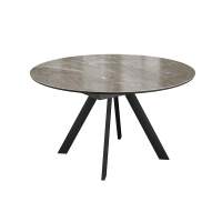 Стол DikLine SKC120 d1200 Керамика Tundra Gris (темно-серый суперглянец)/подстолье черное/опоры черные