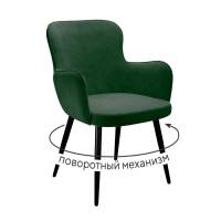 Стул DikLine 503 поворотный TW14 зеленый, ножки черные