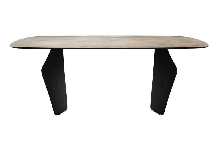 Стол DikLine KU180 керамика мрамор SH1683 матовая/опоры черные (2 уп)-3