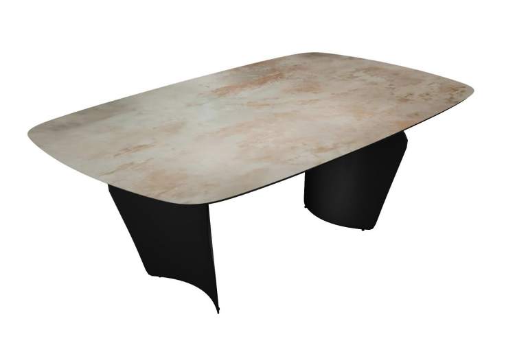 Стол DikLine KU180 керамика мрамор SH1683 матовая/опоры черные (2 уп)-4