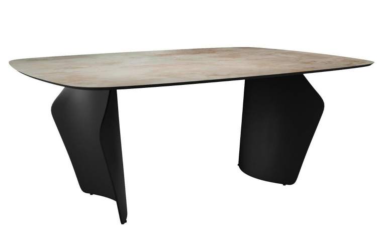 Стол DikLine KU180 керамика мрамор SH1683 матовая/опоры черные (2 уп)