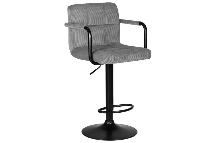 Набор 2 шт Стул барный DOBRIN KRUGER ARM BLACK, серый вельвет (LAR-E2041-25)-1