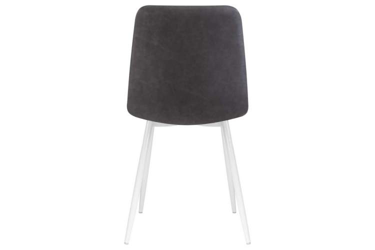 Стул обеденный DOBRIN ALEX, белые ножки, серая антрацитовая винтажная экокожа (RU-08)-4