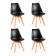 Набор 4 шт Стул обеденный DOBRIN JERRY SOFT, ножки светлый бук, цвет сиденья чёрный (B-03)