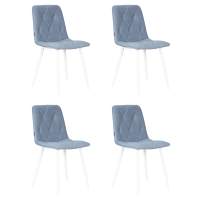 Набор 4 шт Стул обеденный DOBRIN CHILLY ROMBO, Серо-голубой Simple 26, основание белый