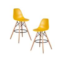 Набор 2 шт Стул барный DOBRIN DSW BAR, ножки светлый бук, цвет горчичный (Y-03)