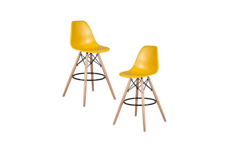 Набор 2 шт Стул барный DOBRIN DSW BAR, ножки светлый бук, цвет горчичный (Y-03)