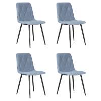 Набор 4 шт Стул обеденный DOBRIN CHILLY ROMBO, Серо-голубой Simple 26, основание черное